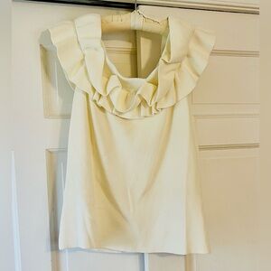 Eliza J cream Ruffle Top